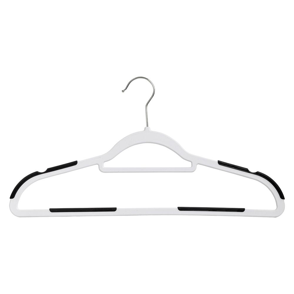 white plastic hangers