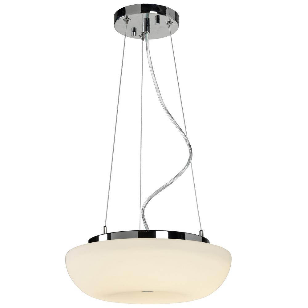 Chrome Beige Bisque Pendant Lights Lighting The Home Depot Swirled 2 Light 12 In W Chrome Pendant With White Opal Glass