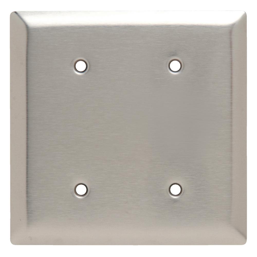 302 Series 2-Gang Blank Wall Plate in Stainless Steel-SS23 - The Home Depot Stainless Steel Plate Home Depot