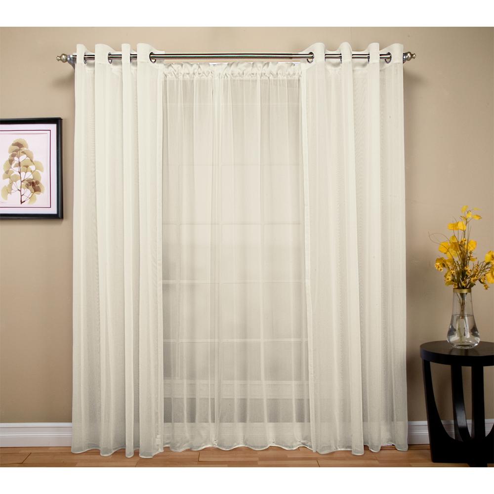 Sheer Tergaline Rod Pocket Sheer Curtain Panel 108 In W X 96 In L   Ivory Curtains Drapes 03535 70 296 02 64 1000 