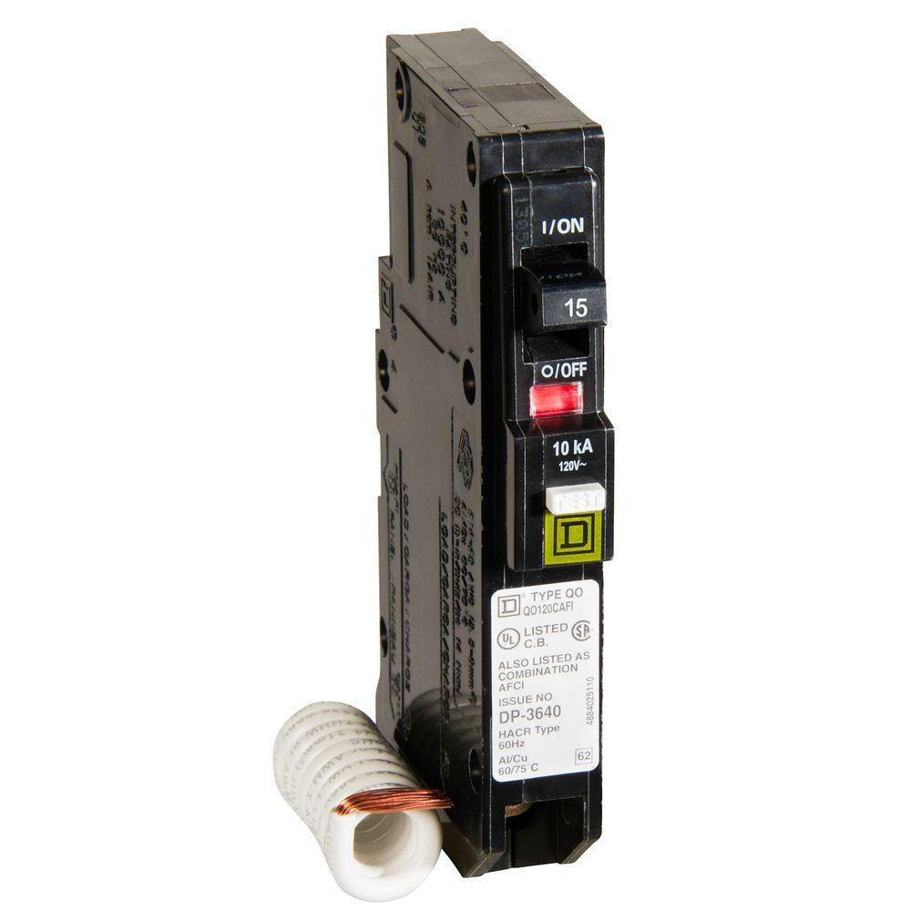 Square D Qo 15 Amp Single Pole Combination Arc Fault Circuit Breaker 6 Pack Qo115cafic6 The Home Depot