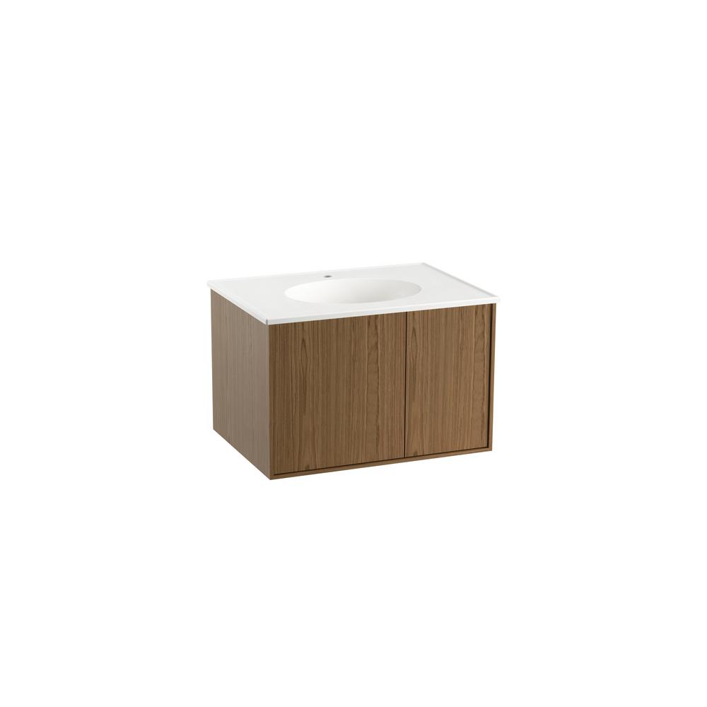 KOHLER Jute 30 in. W WallHung Vanity in Walnut Flax with