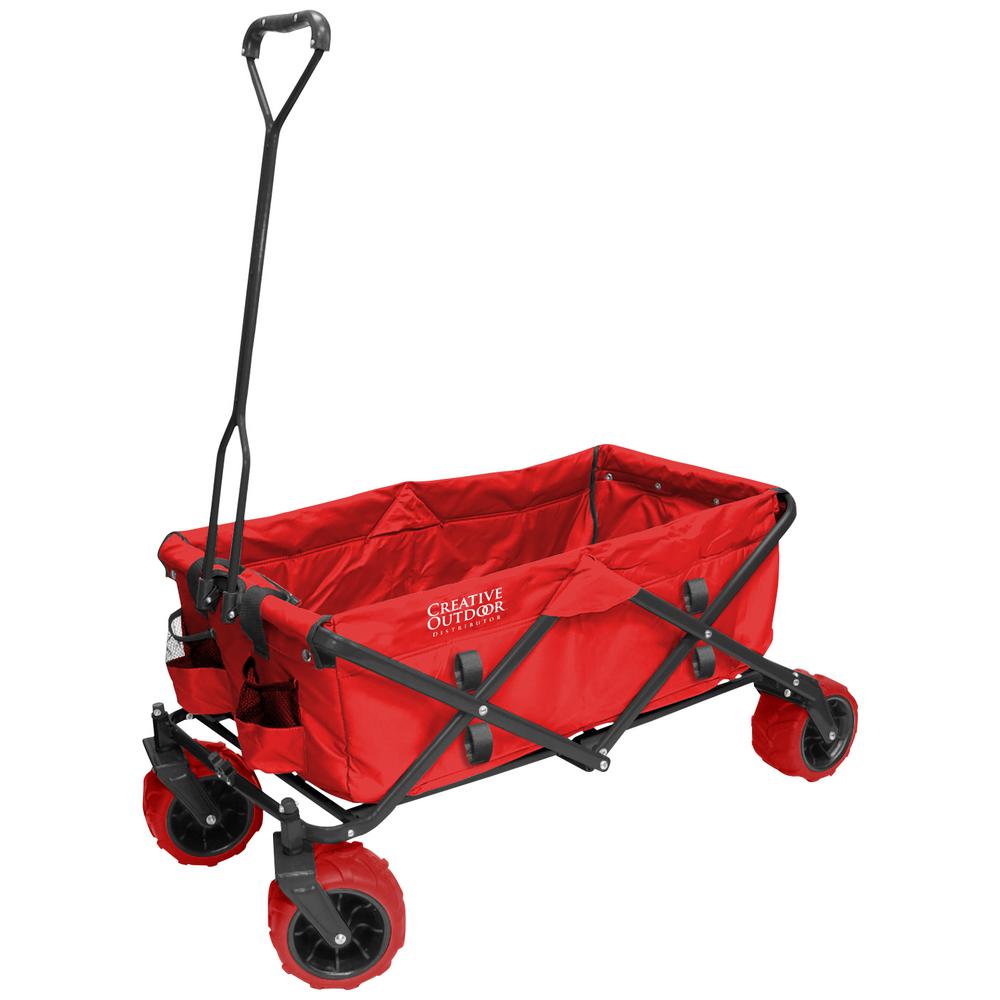 Creative Outdoor 7 cu. ft. Folding Garden Wagon Carts in Red by Creative Outdoor