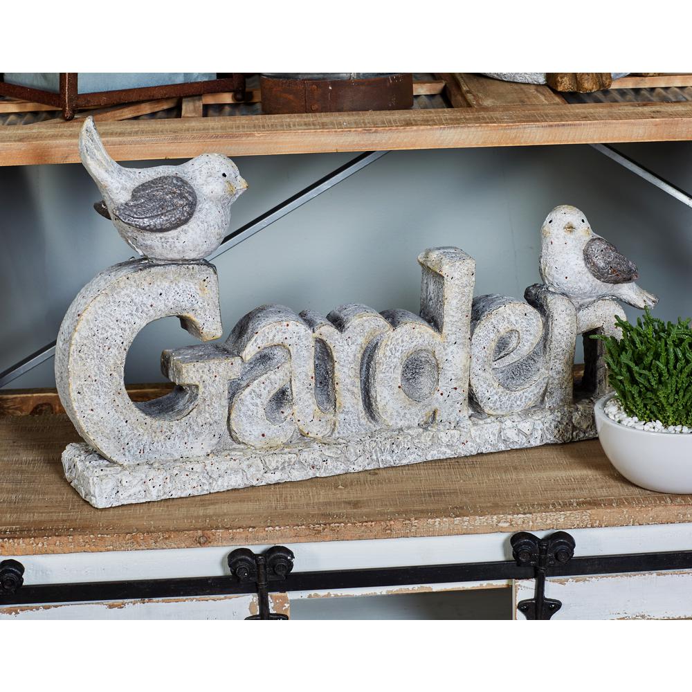 Litton Lane Outdoor Garden Decorative Sign With 2 Bird