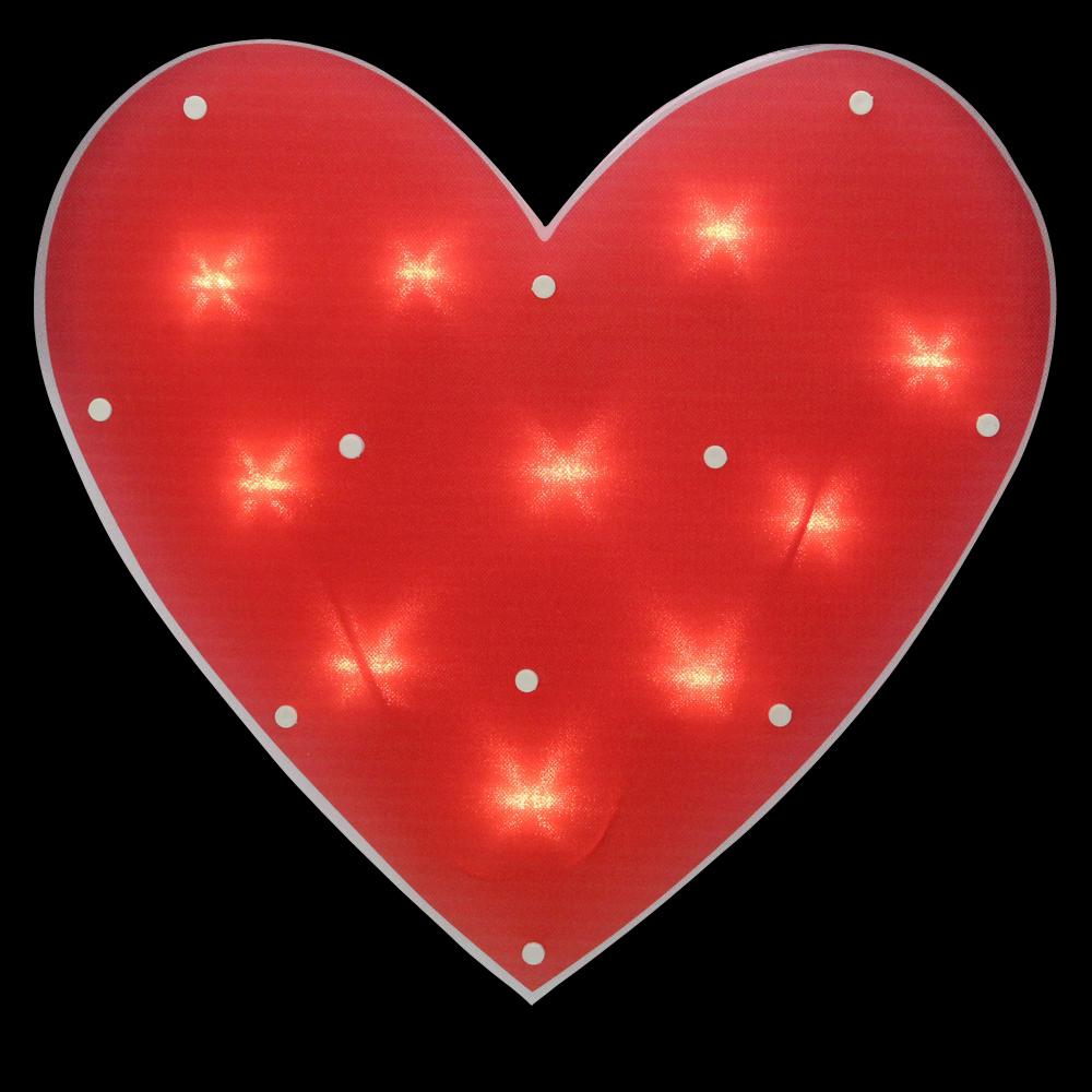 Northlight 14.25 in. Lighted Red Heart Valentine's Day Window ...