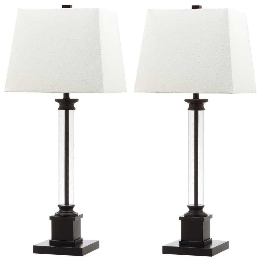 Safavieh Davis 30 5 In Clear And Black Table Lamp Set Of 2 Clear And Black Table Lamp Set Of 2