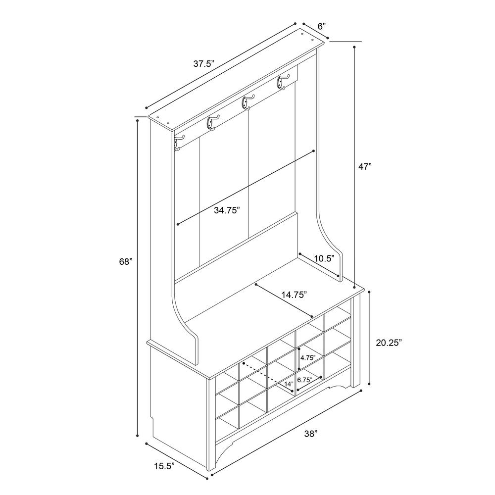 Prepac Esog 0011 1 Shoe Storage Hall Tree Espresso