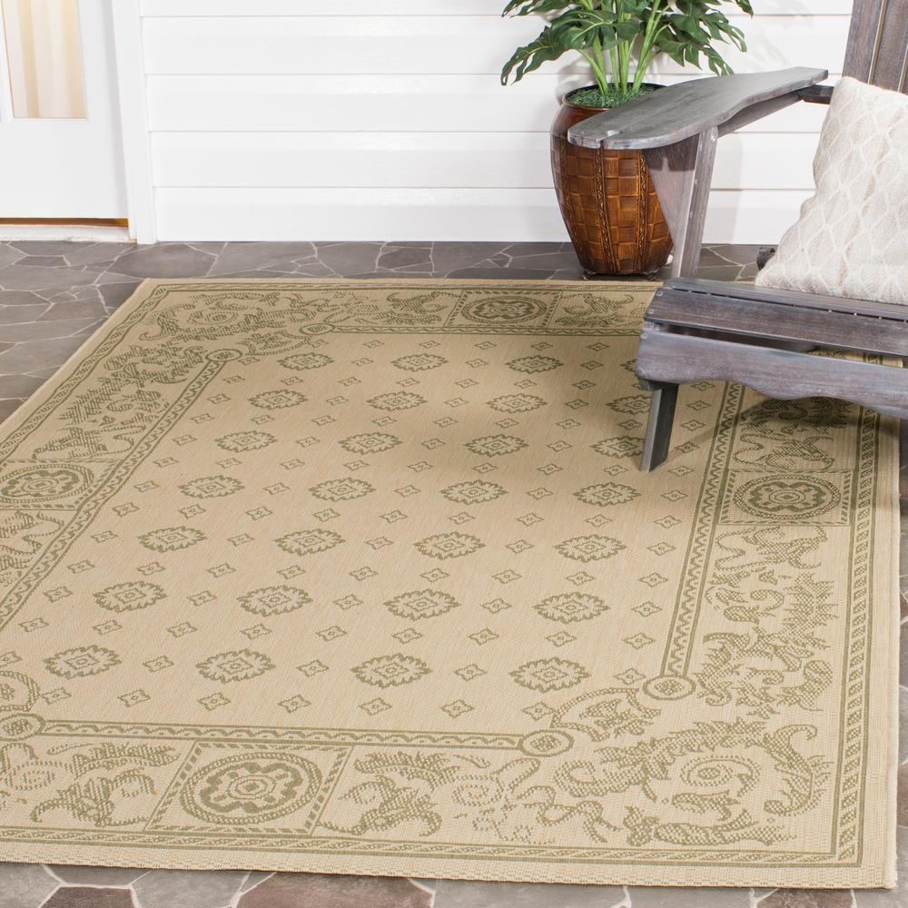 Safavieh Courtyard Natural/Olive 4 ft. x 5 ft. 7 in. Indoor/Outdoor Area RugCY13561E014 The