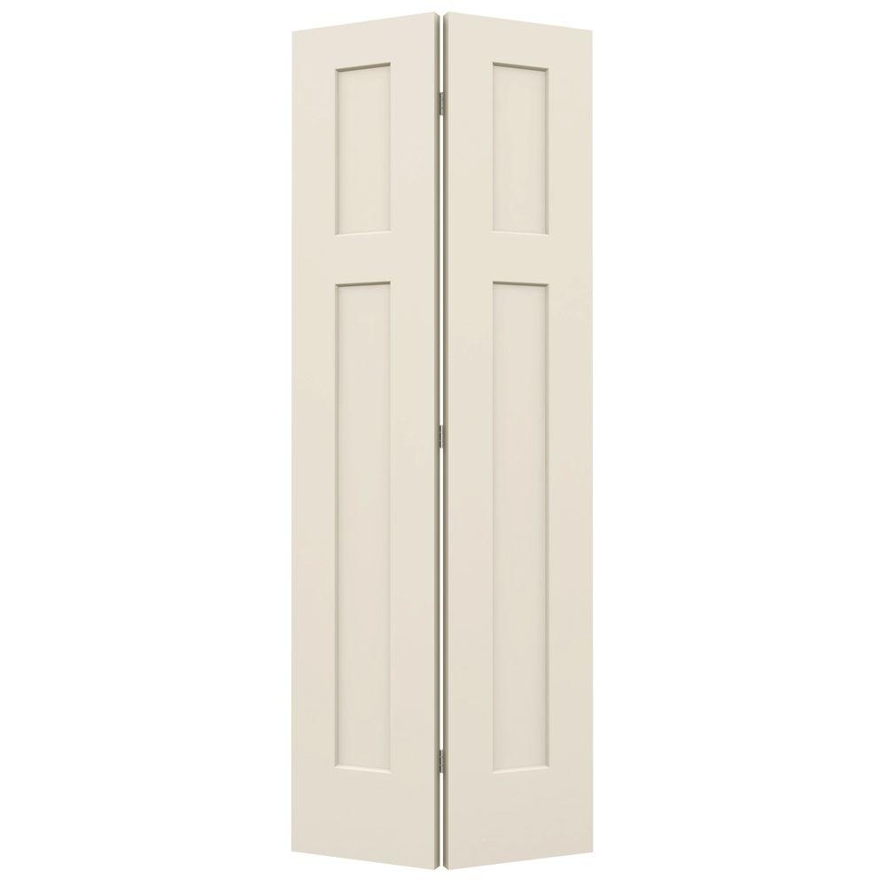 Jeld Wen 32 In X 80 In Smooth 3 Panel Craftsman Hollow Core Molded Interior Closet Composite Bi Fold Door