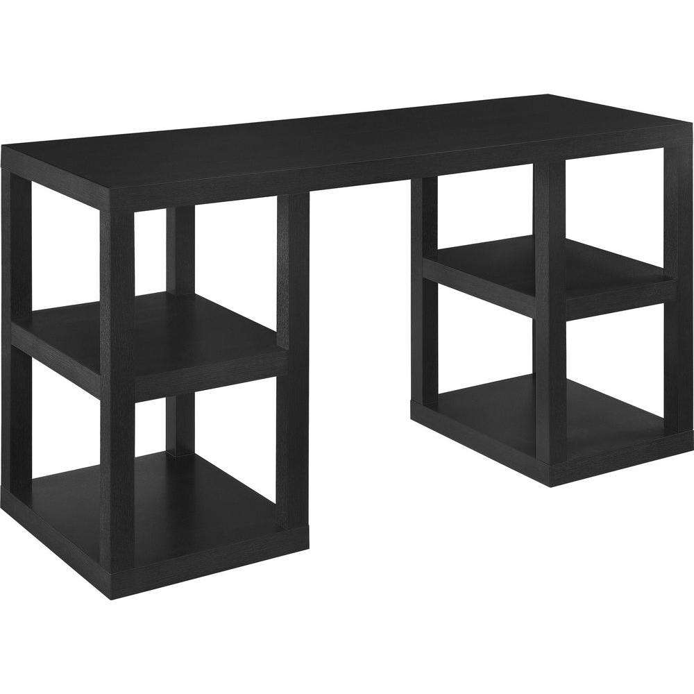 Ameriwood Home Nelson Dark Black Oak Computer Desk With Shelves Ameriwood Home Nelson Dark Black Oak Computer Desk With Shelves