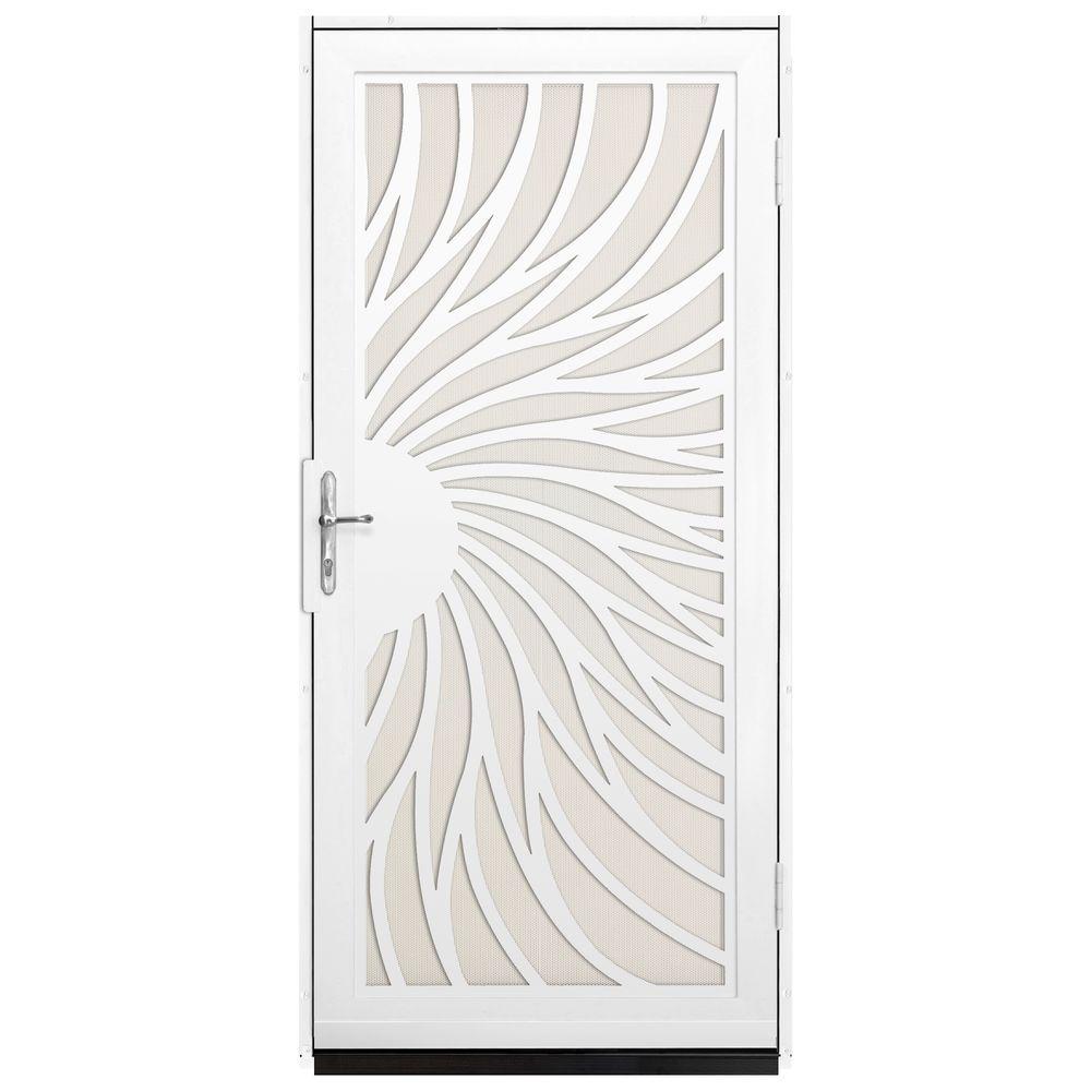 Unique Home Designs 36 in. x 80 in. Solstice White Surface Mount Steel