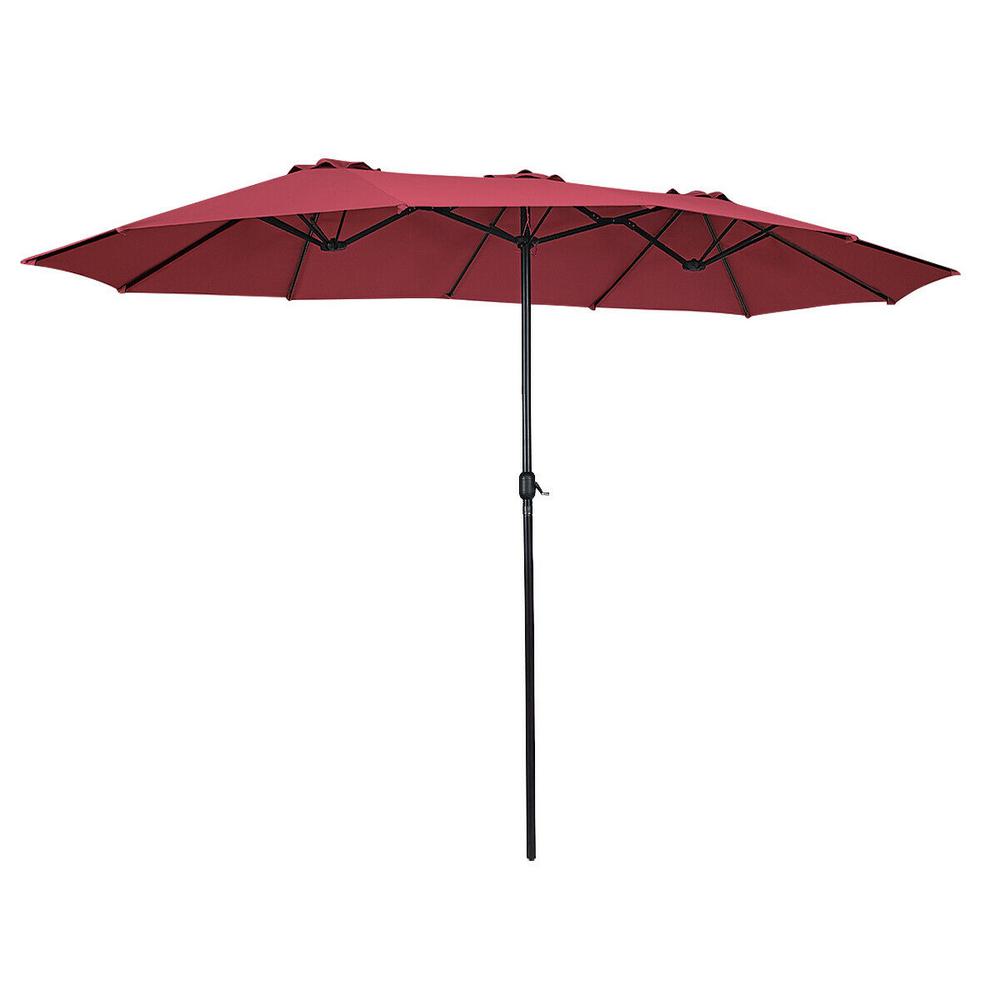 15 Ft Steel Patio Umbrellas Patio Furniture The Home Depot