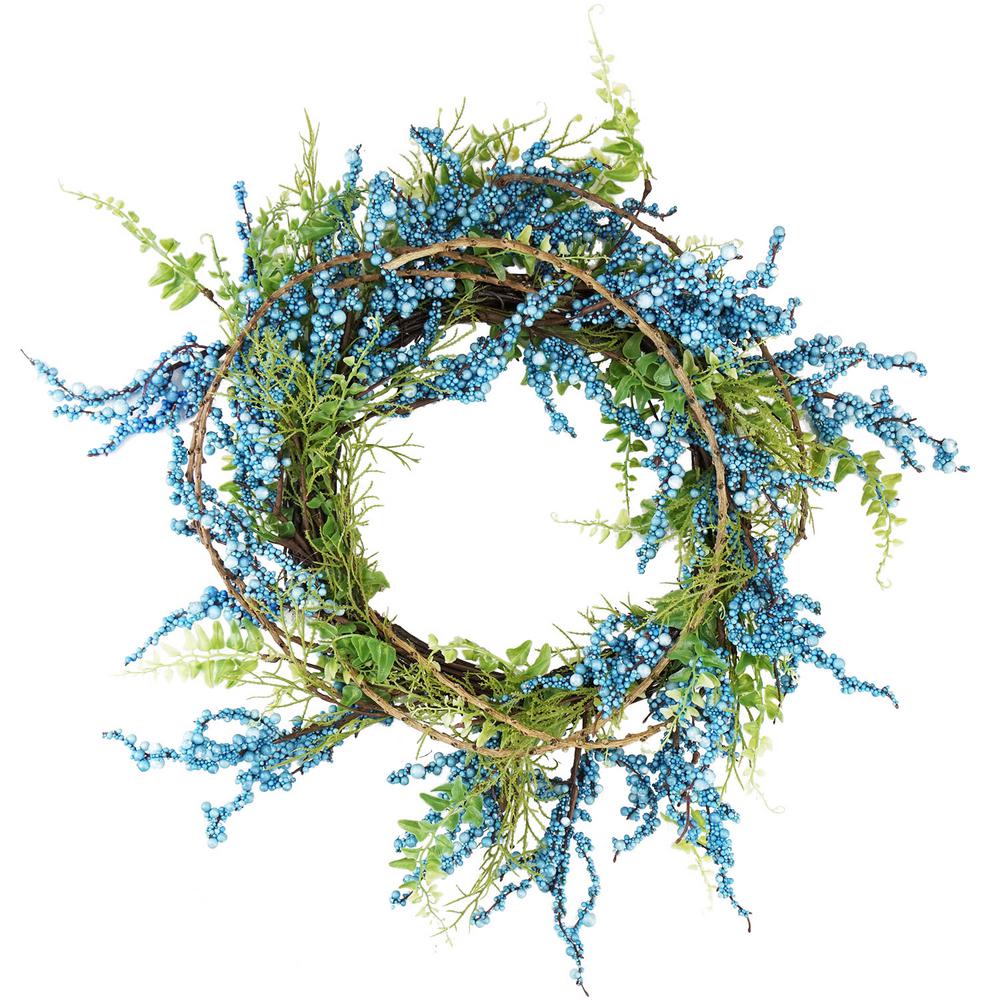 Northlight 12 In Unlit Blue Green And Brown Decorative Berry