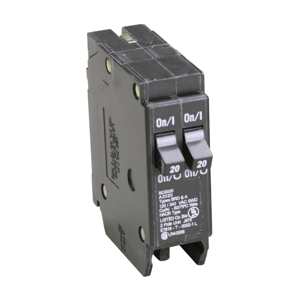 Eaton Bd 2 20 Amp Single Pole Tandem Ctl Circuit Breaker Bd2020 The Home Depot