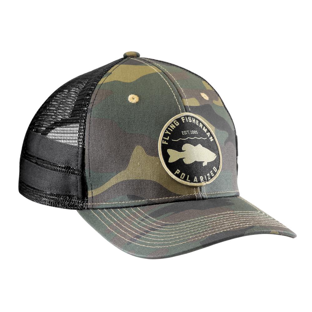 Flying Fisherman Bass Patch Trucker Hat in Camo-H1787 - The Home Depot