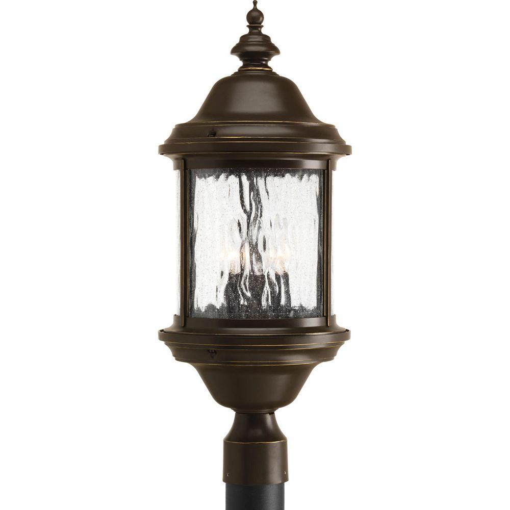 Progress Lighting Ashmore Collection 3Light Antique Bronze Outdoor Post LanternP545020 The