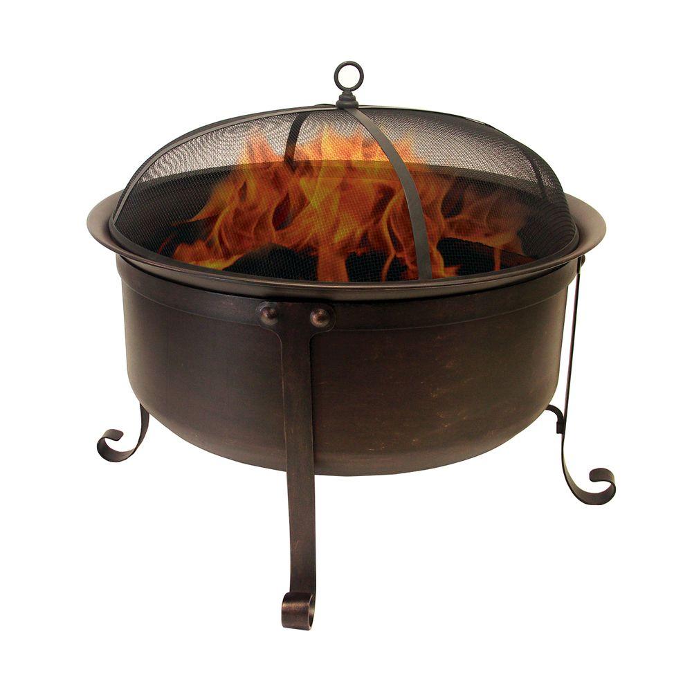 Hampton Bay Welton 34 In Round Cauldron Fire Pit Ad544 The Home