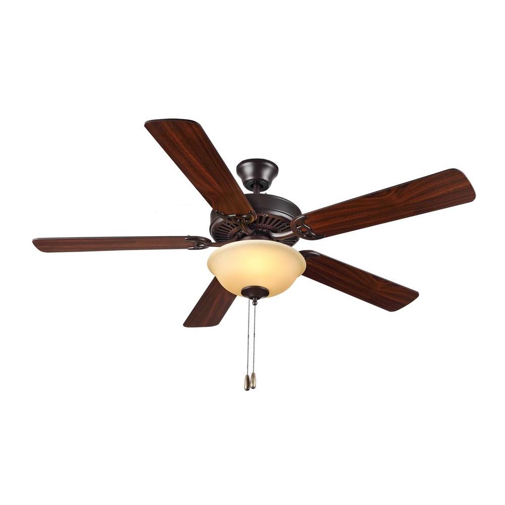 Monte Carlo HomeBuilder II 52 in. Bronze Ceiling Fan with American ...