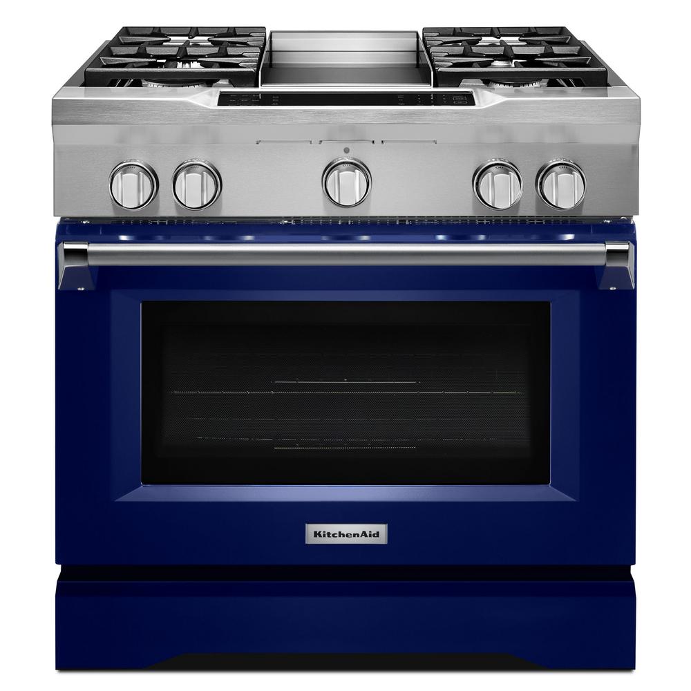 Kitchenaid 5 1 Cu Ft Dual Fuel Range With Convection Oven In Kitchenaid 5 1 Cu Ft Dual Fuel Range With Convection Oven In Cobalt Blue