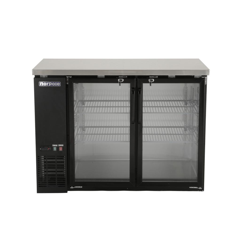 Norpole 12 cu. ft. 2Door Under Bar Commercial Refrigerator in Black