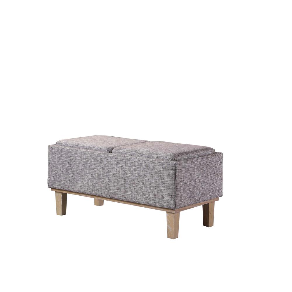 17 in. Grey Seat Flip Storage Bench with Unfinished Legs HB4756 - The ...