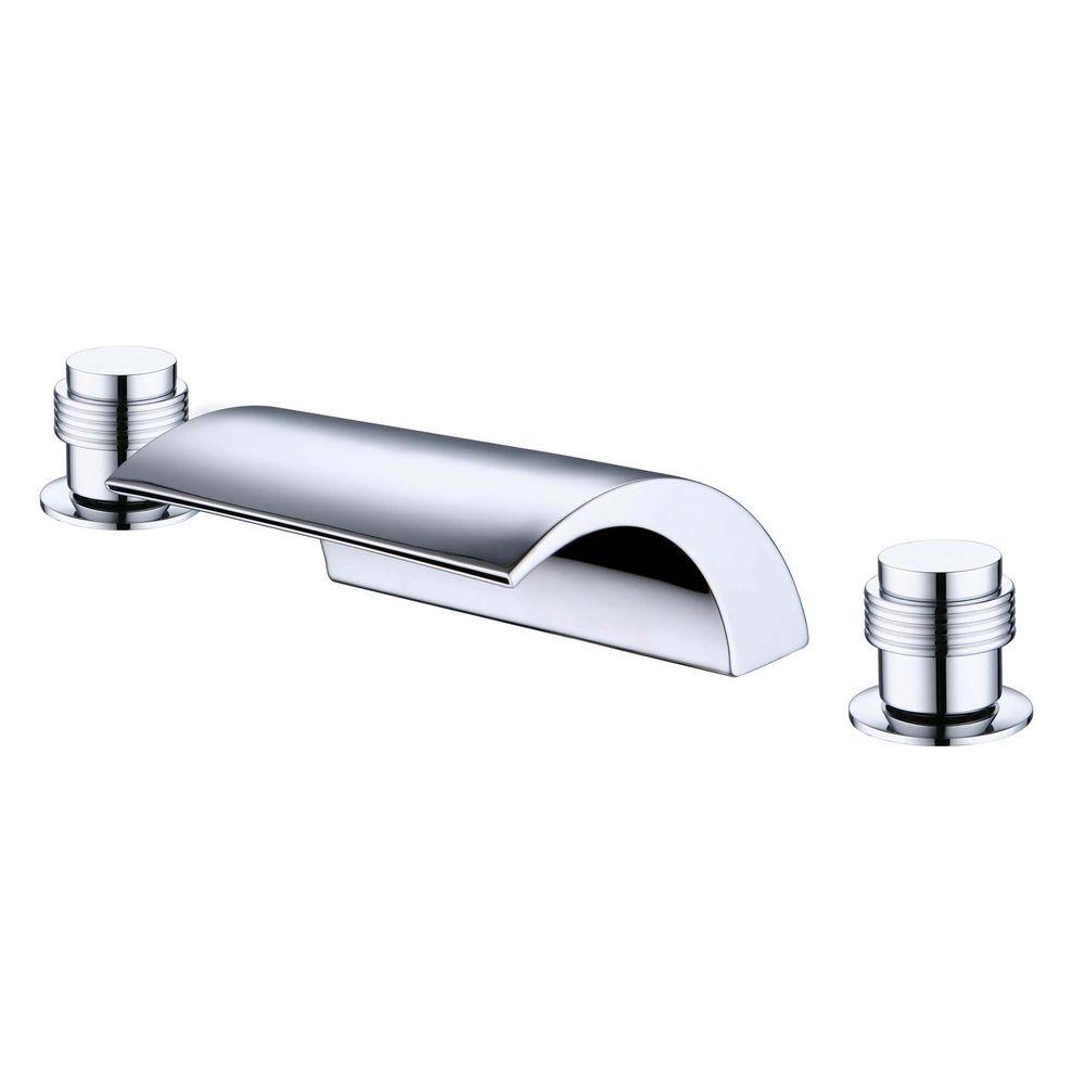 Yosemite Home Decor 2 Handle Deck Mount Waterfall Roman Tub Faucet