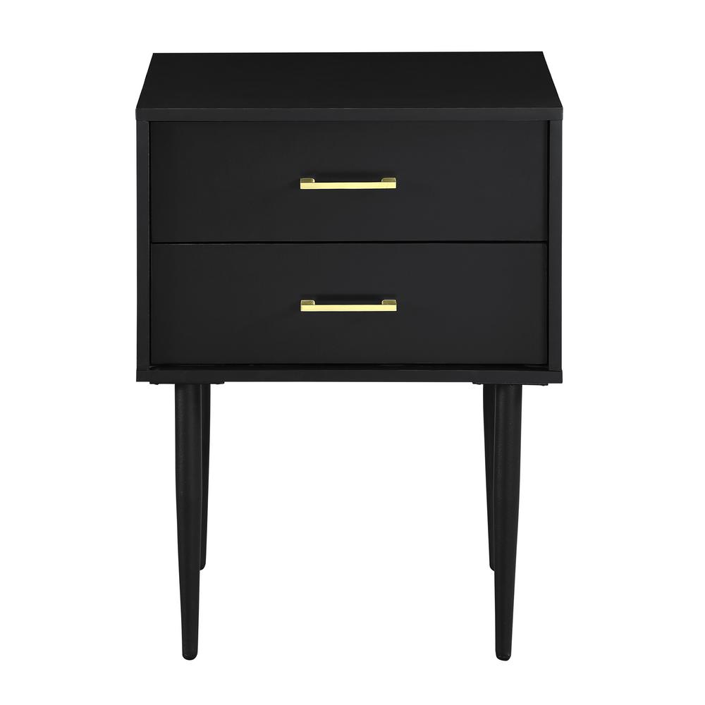 Walker Edison Furniture Company 20 in. Black Olivia 2-Drawer Side Table