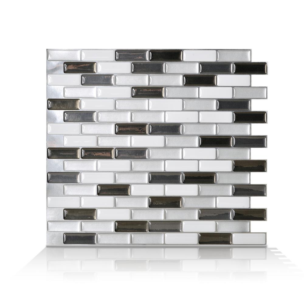 Smart Tiles Muretto Brina Multi 10 20 In W X 9 H L And Smart Tiles Murano Metallik Grey 10 20 In W X 9