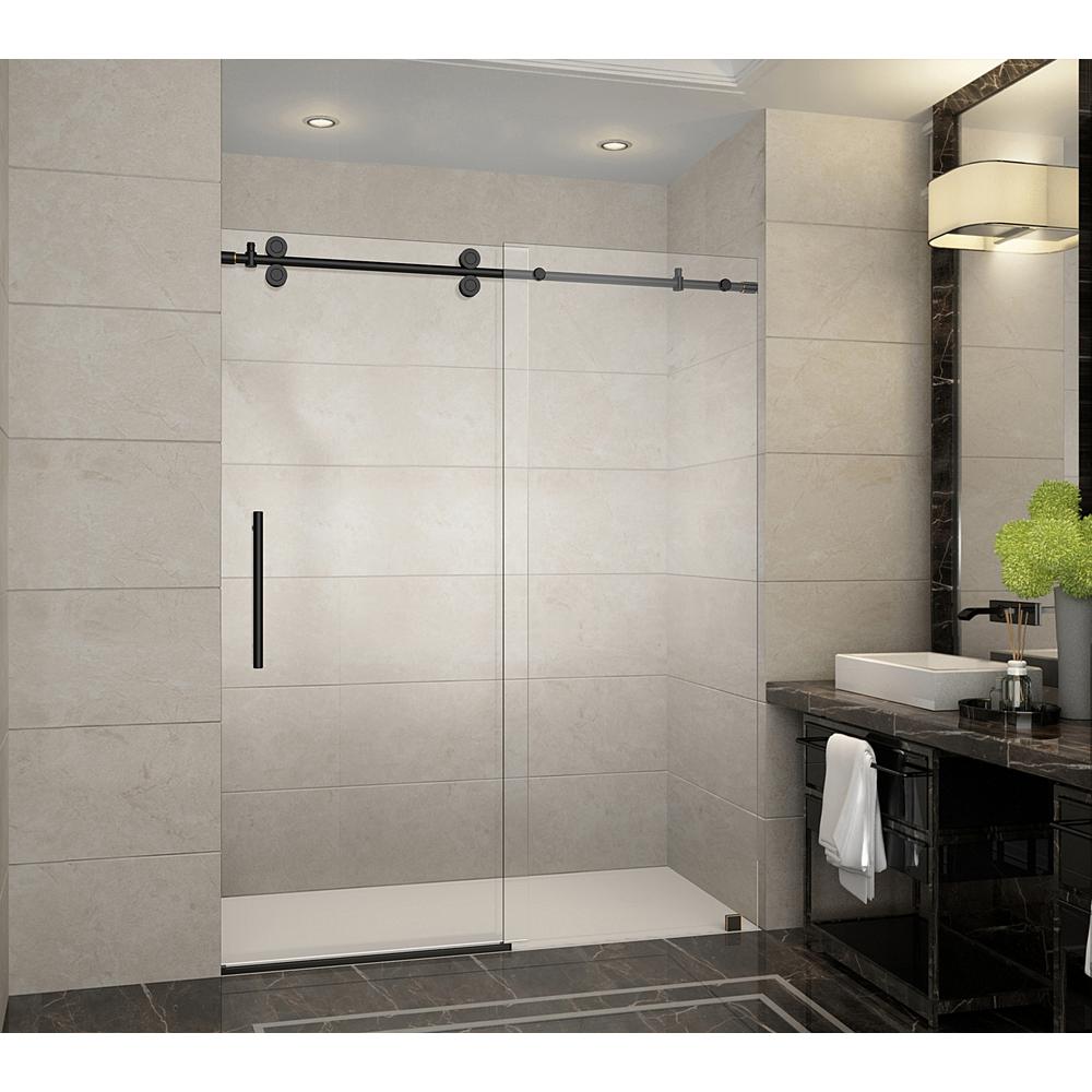 Aston Langham 60 in. x 75 in. Frameless Sliding Shower Door in Oil