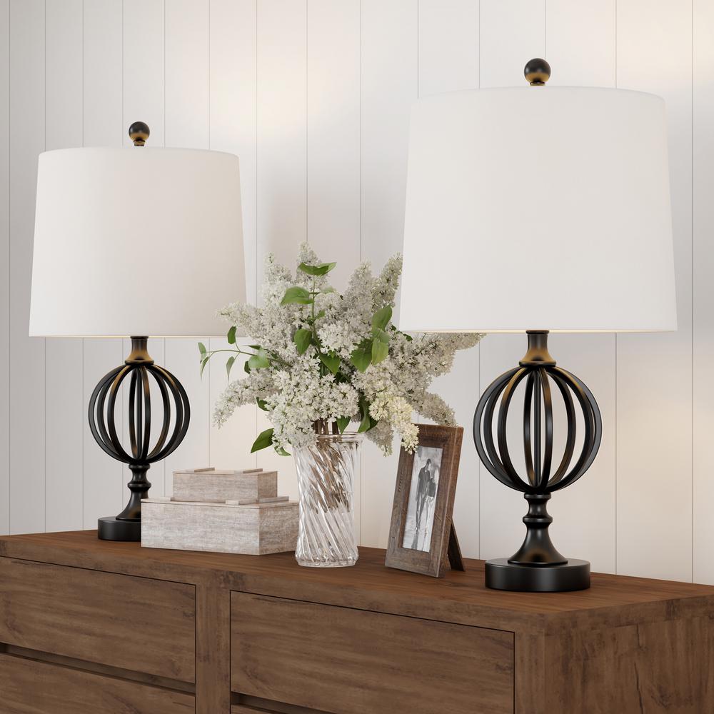 Lavish Home 25 In Openwork Black Iron Orb Table Lamps Set Of 2 Hw1000037 The Depot Lavish Home 25 In Openwork Black Iron, Home Depot Table Lamps For Bedroom