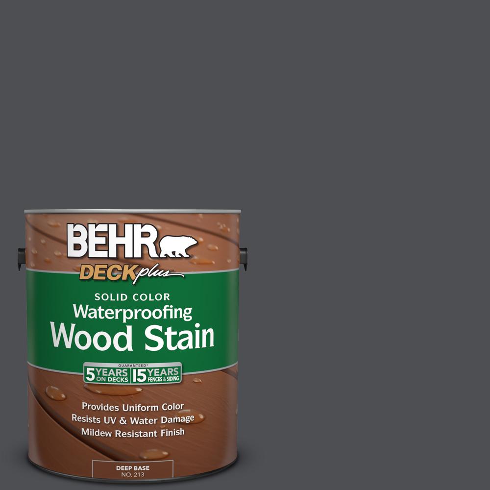 BEHR DECKplus 1 Gal. #PPU18-1 Cracked Pepper Solid Color Waterproofing ...