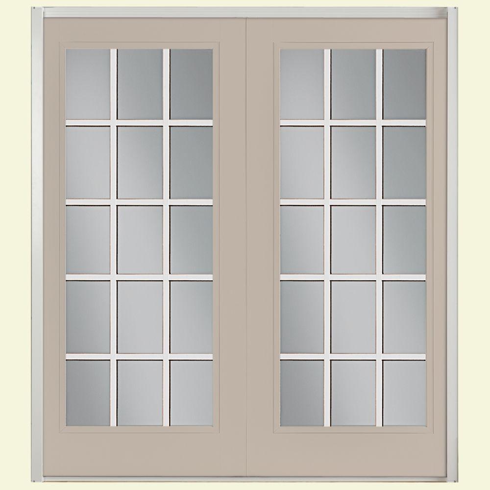 French Patio Door Doors Exterior The Home Depot 72 In X 80 Canyon View Fiberglass Prehung Left Hand Inswing