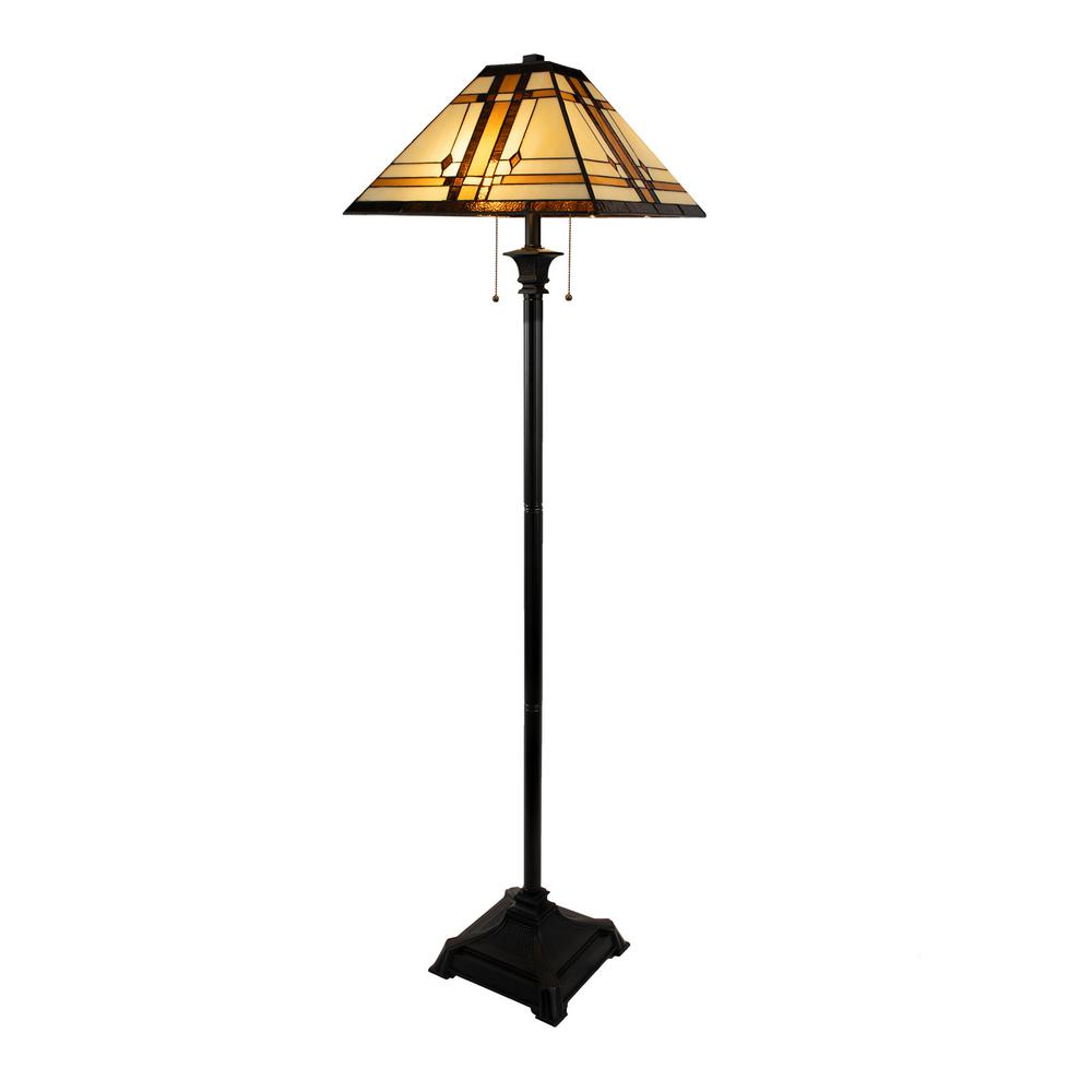 Lavish Home 61 In Multi Colored, Mission Style Floor Lamp Shades