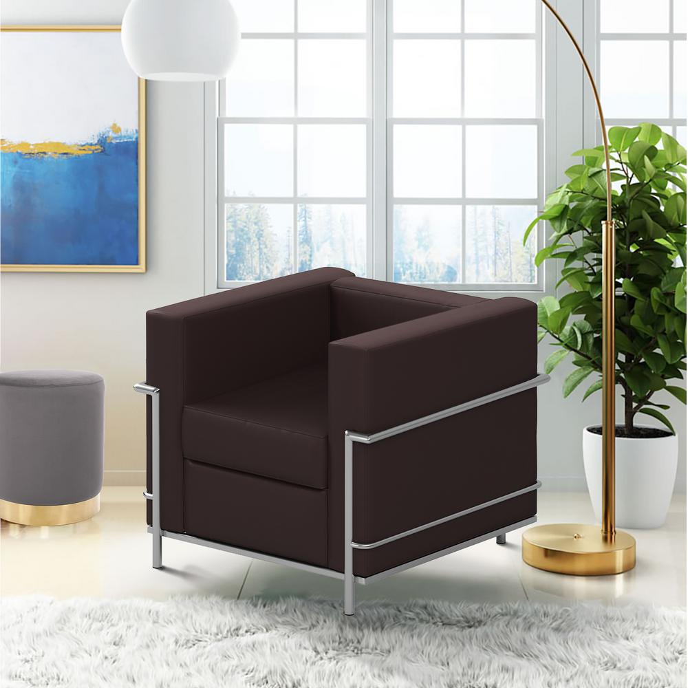 Boyel Living Contemporary Leather Chair With Encasing Frame