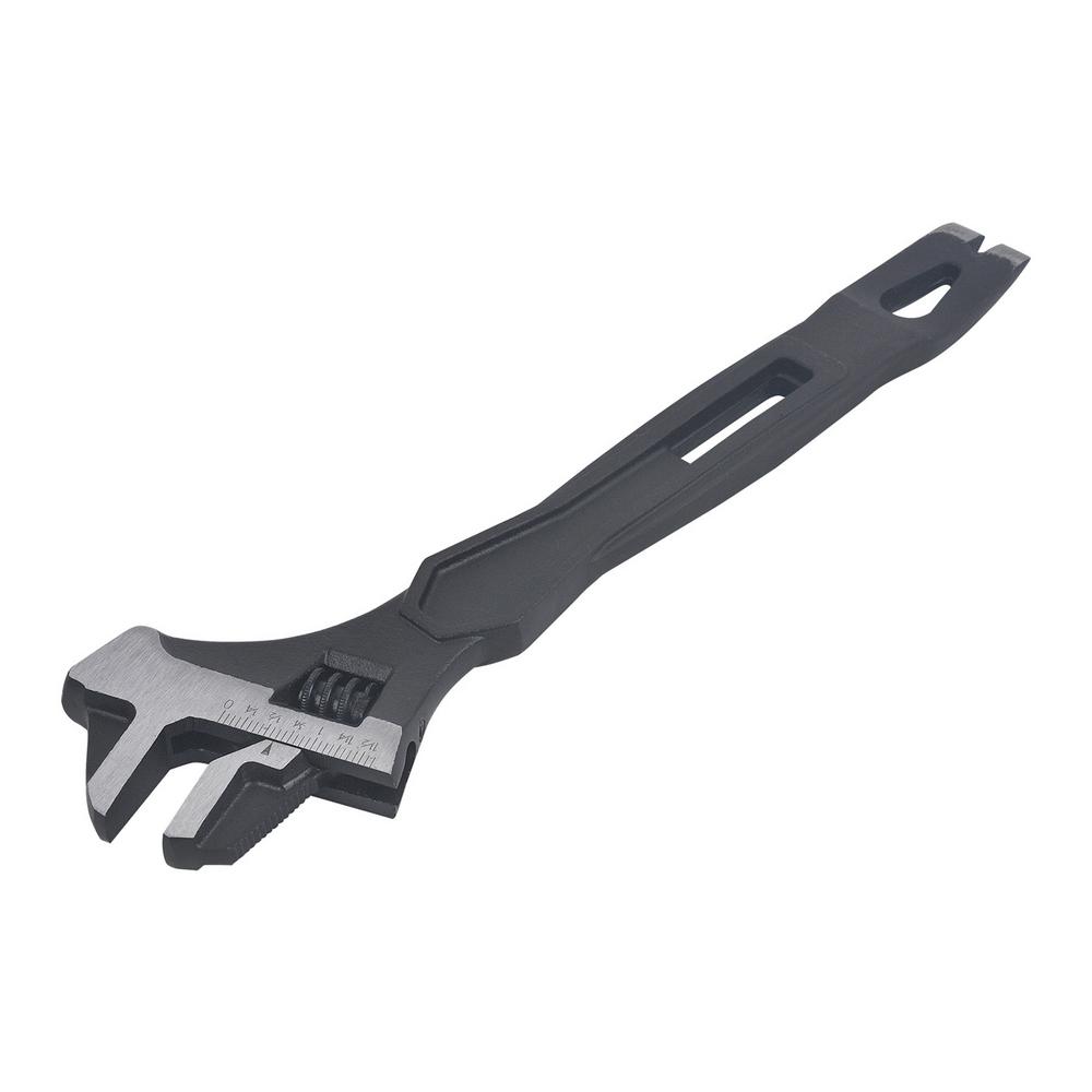 KING 13.5 in. MultiPurpose Spud Adjustable Wrench, Prybar, Pipe and