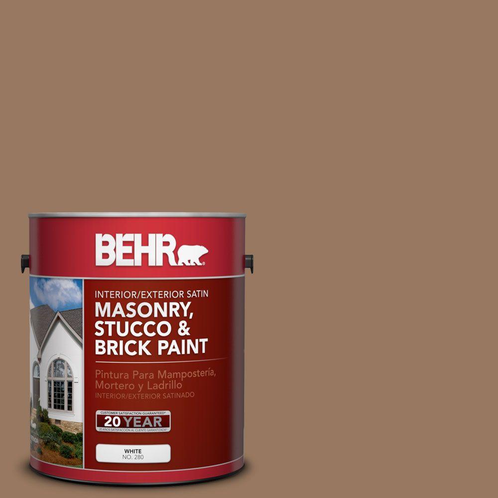 Behr Premium 1 Gal Ms 18 Clay Brown Satin Interior Exterior Ms 18 Clay Brown Satin Interior Exterior Masonry Stucco And Brick Paint