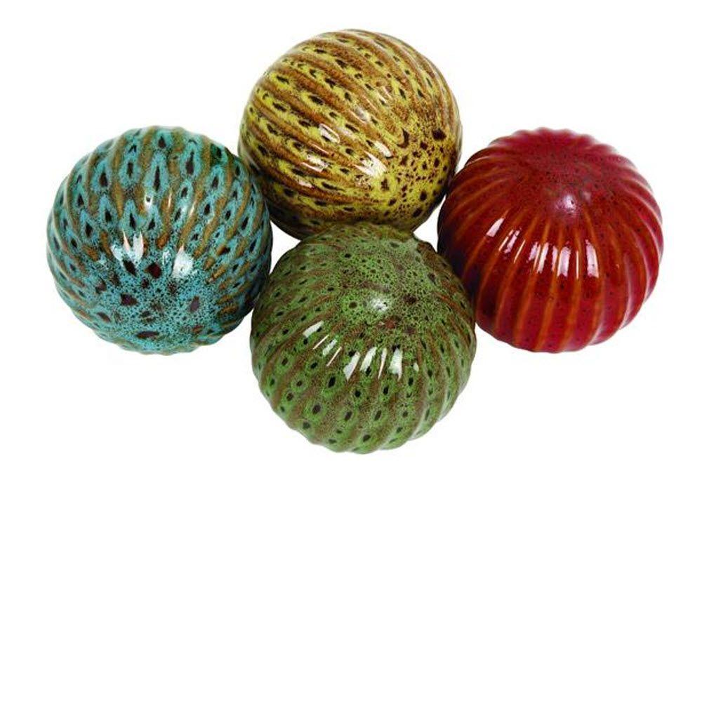 4 in. H x 4 in. W Multi Ceramic Calean Decorative Ball (Set of 4)40783
