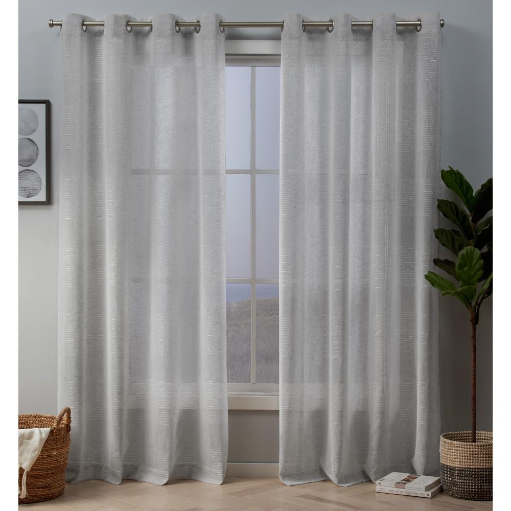 Silver Sheer Curtains Curtains Drapes The Home Depot