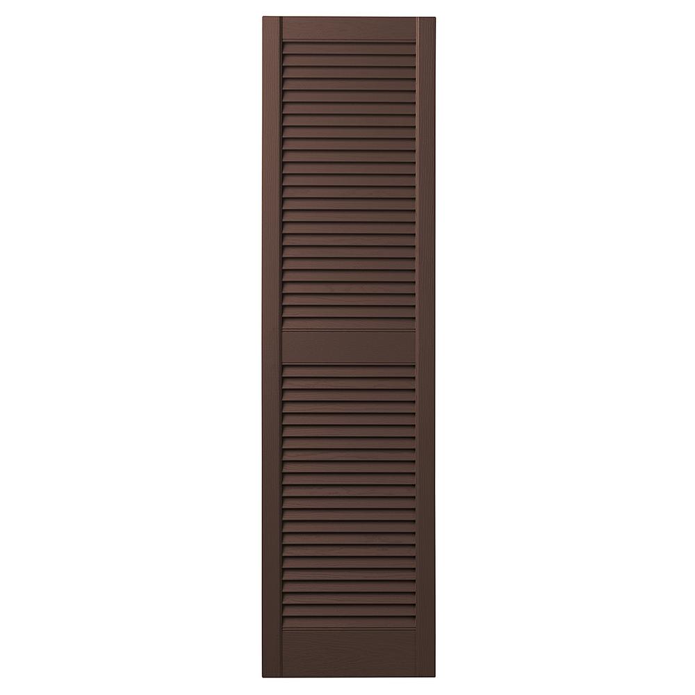 Ply Gem 12 in. x 59 in. Open Louvered Polypropylene Shutters Pair in ...