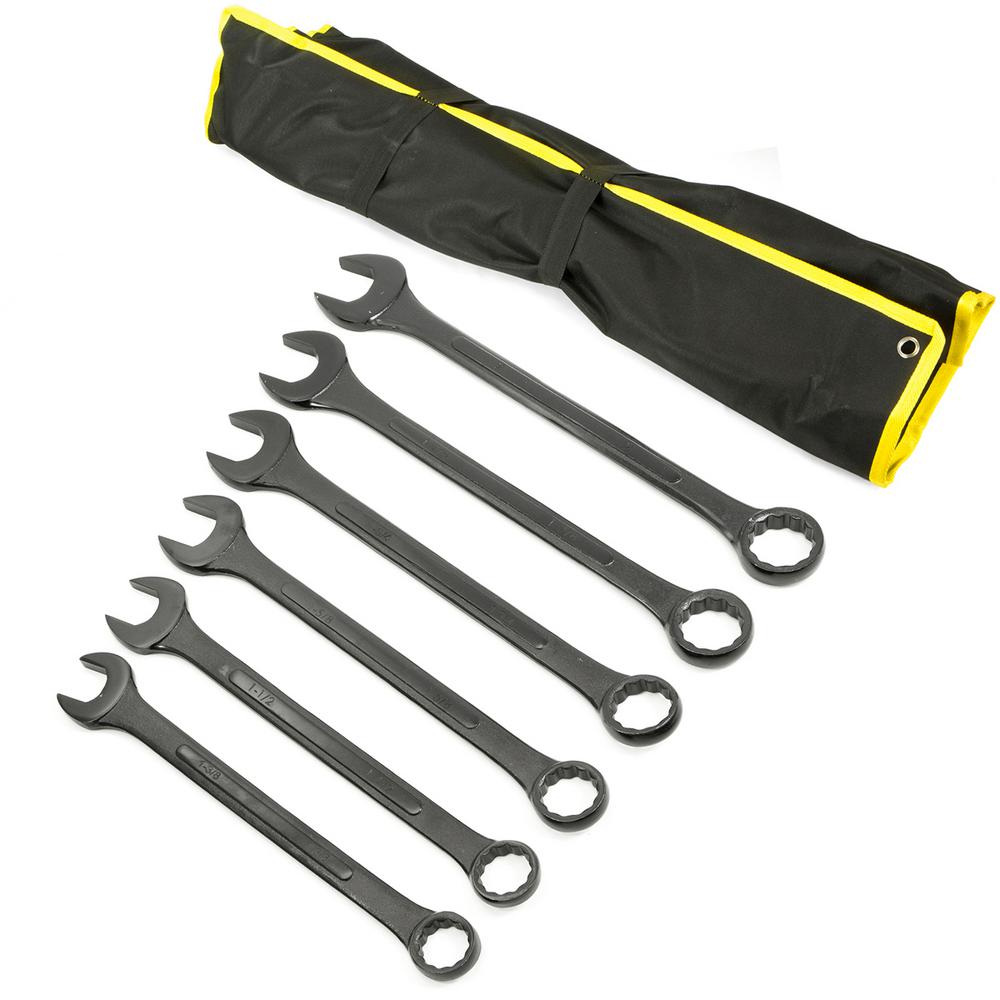 6pc Jumbo Wrench Black Oxide Raised Panel 35 38 41 45 48 50 Mm W Pouch Tool Set - wrench roblox