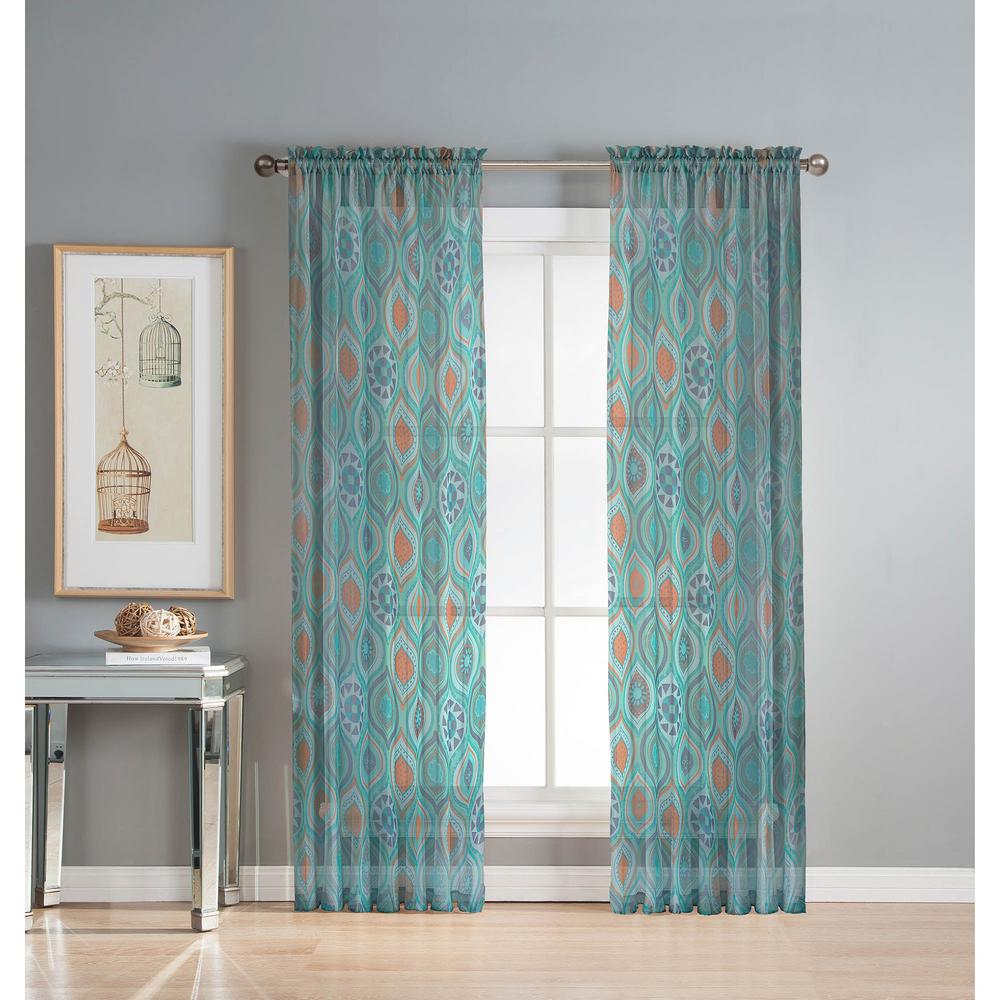 Window Elements Sheer Olina Printed Sheer 54 In W X 96 In L