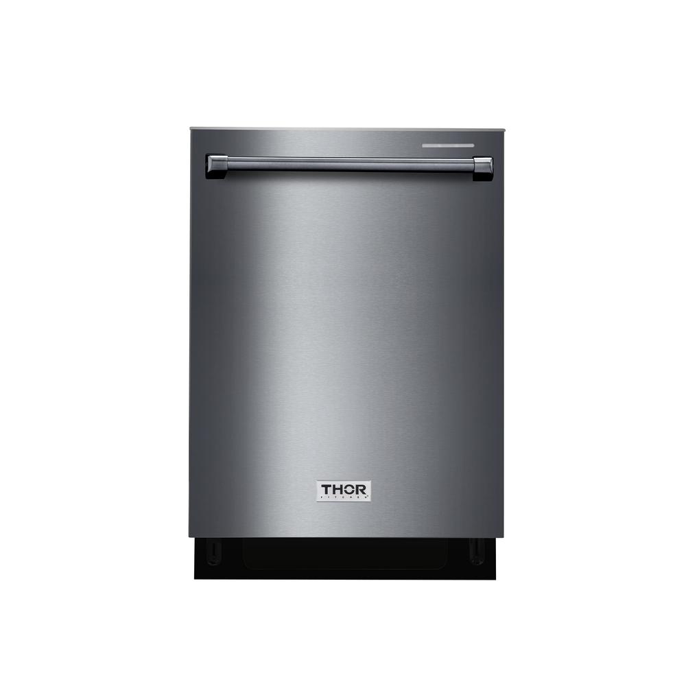 Built In Kitchen Dishwasher Stainless Steel thor kitchen 24 in built in top control dishwasher in black stainless steel