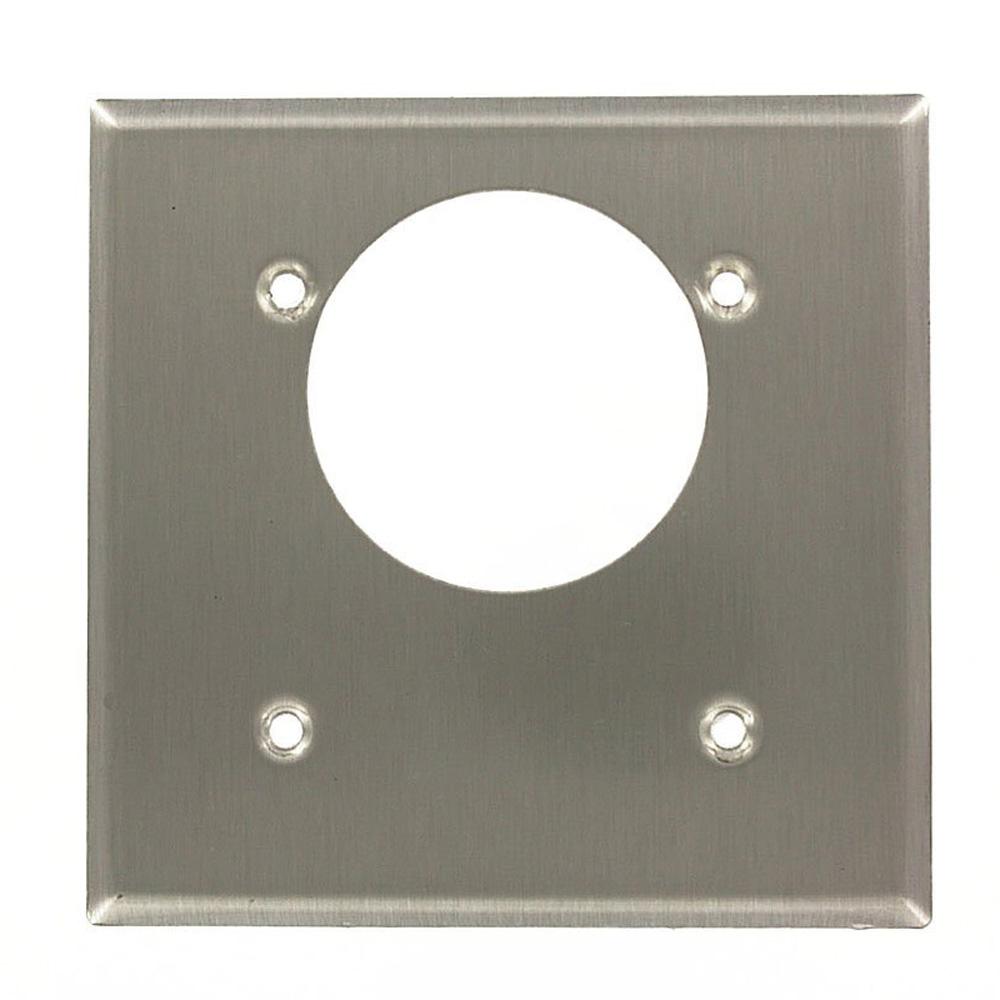 Leviton 2Gang 2.15 in. Offset Dia Hole, Standard Size Power Outlet