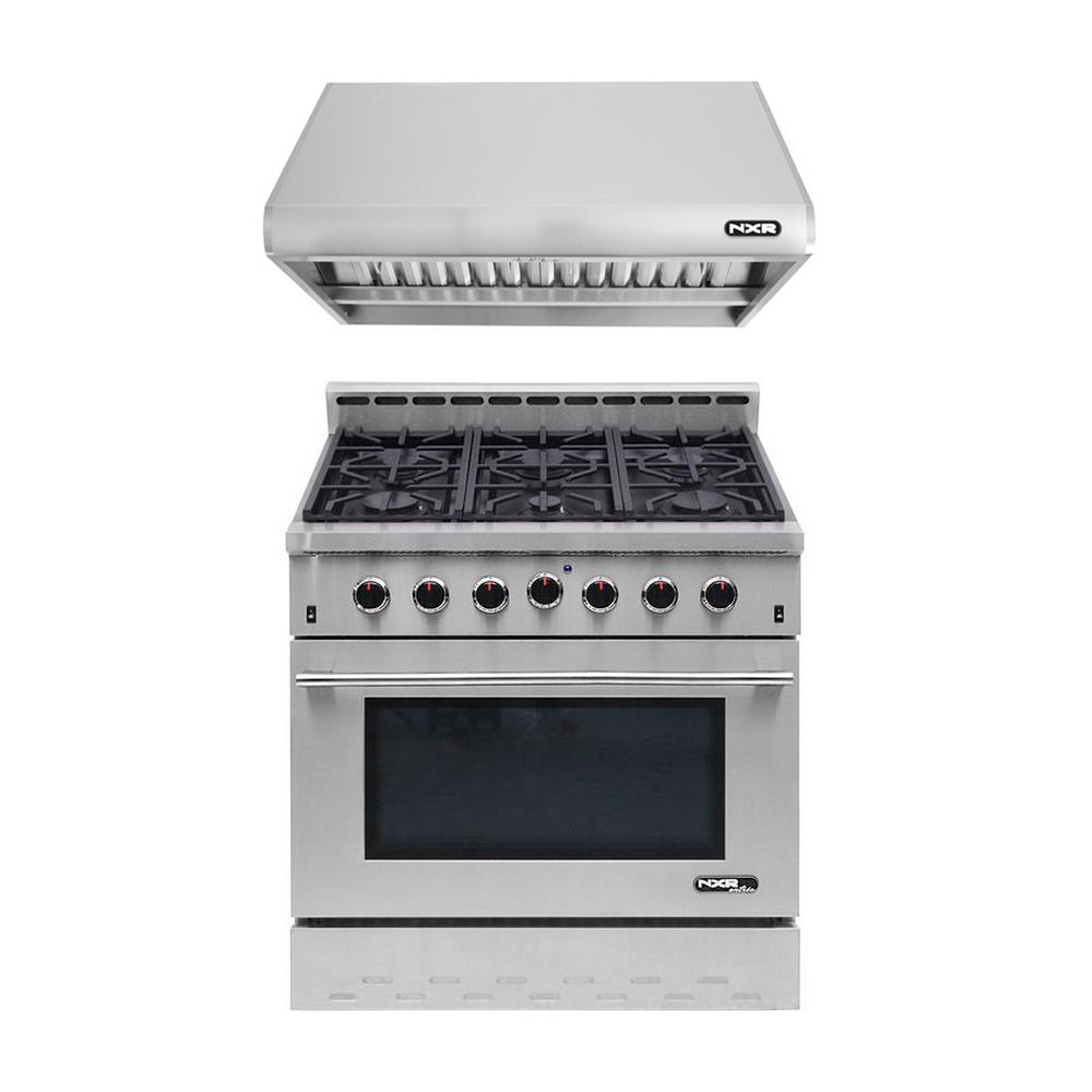 NXR 36 in. 5.5 cu. ft. Professional Style Liquid Propane Range 6Burner
