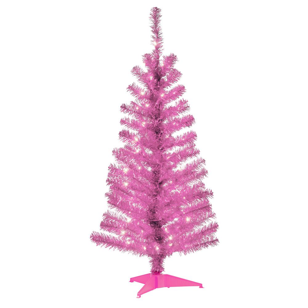 pink christmas tree lights