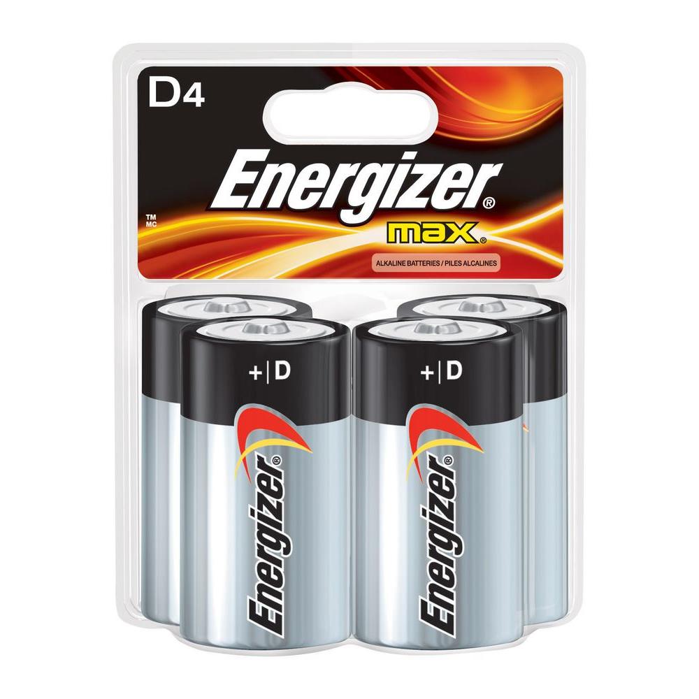 Energizer MAX Alkaline D Battery (4-Pack)-E95SBP4T1 - The Home Depot