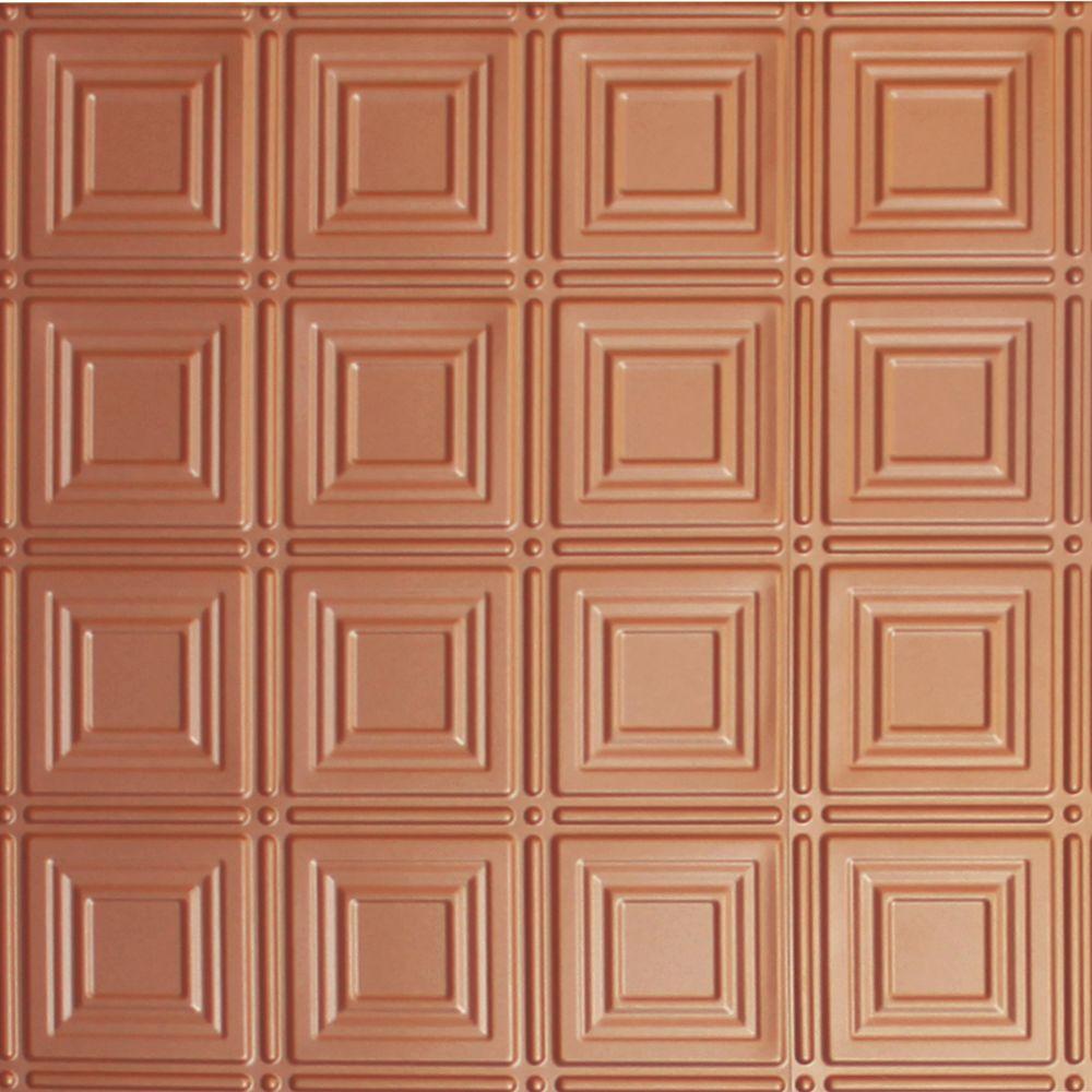 Dimensions 2 Ft X 2 Ft Copper Tin Ceiling Tile For Refacing In T Grid Systems