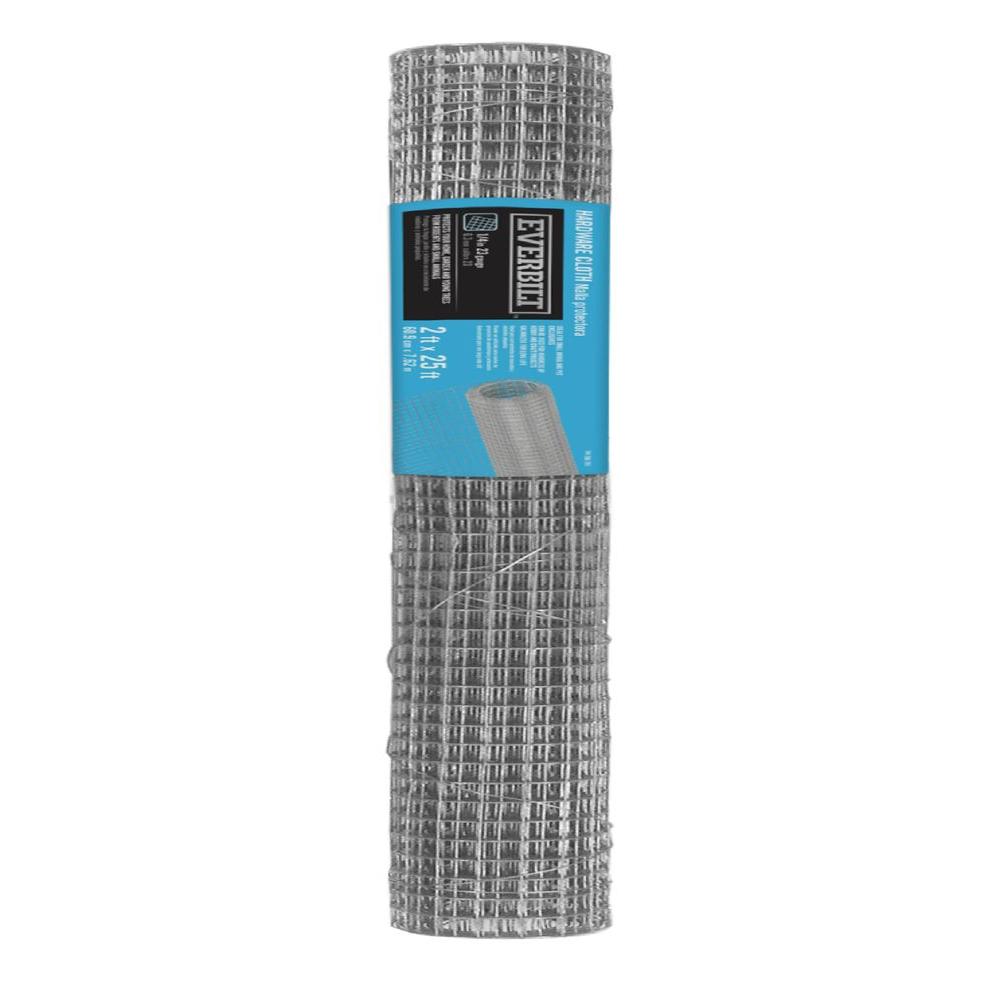 1/4 in. x 2 ft. x 25 ft. 23-Gauge Galvanized Steel Hardware Cloth