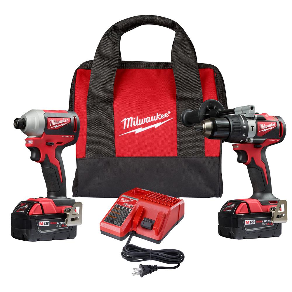 Milwaukee 2825 20st M18 Fuel 18 Volt Lithium Ion Cordless Brushless Milwaukee M18 2893 22 18 Volt 2 Tool Hammer Drill And Impact Driver