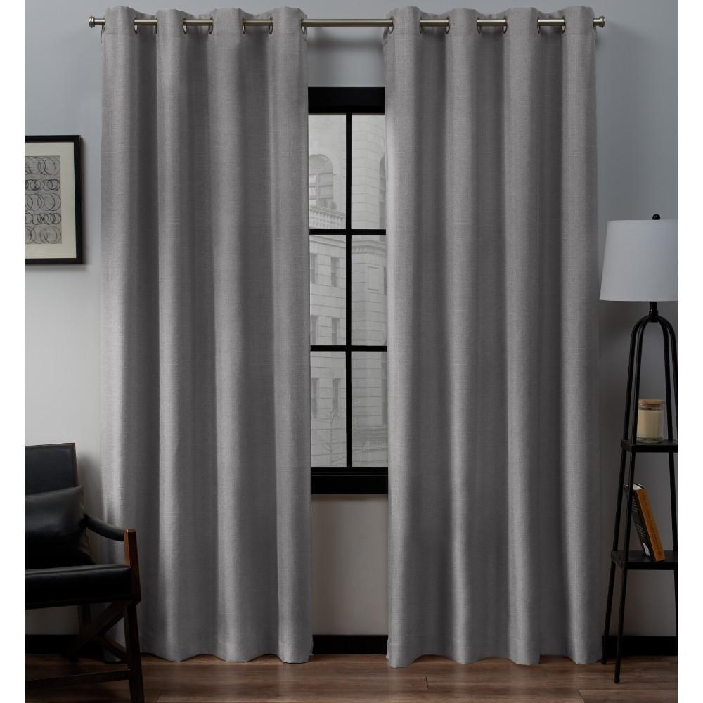 Loha 52 In W X 108 In L Linen Blend Grommet Top Curtain Panel In